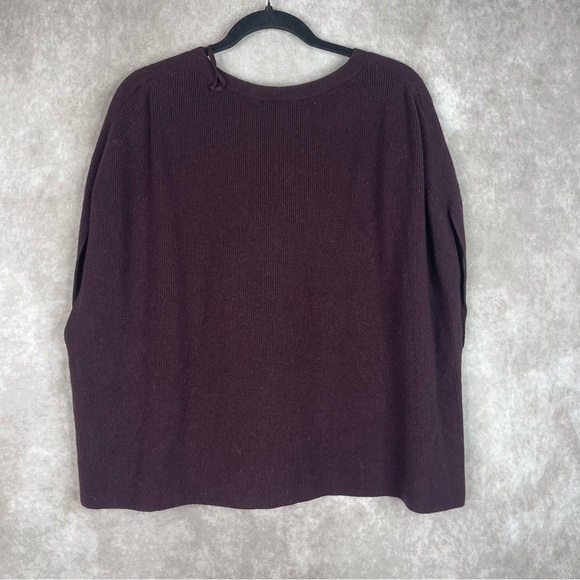 COS Rib Knit Alpaca Wool Blend V-Neck Sweater Vest In Maroon Women's Size S - Picture 1 of 7